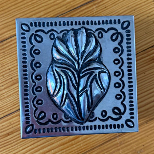 Silver tone ornate metal - tone,